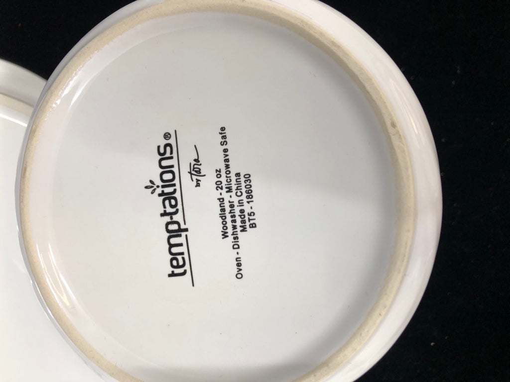 2PC WHITE CERAMIC SOUP & SANDWICH PLATTER W/LID TEMPATIONS.