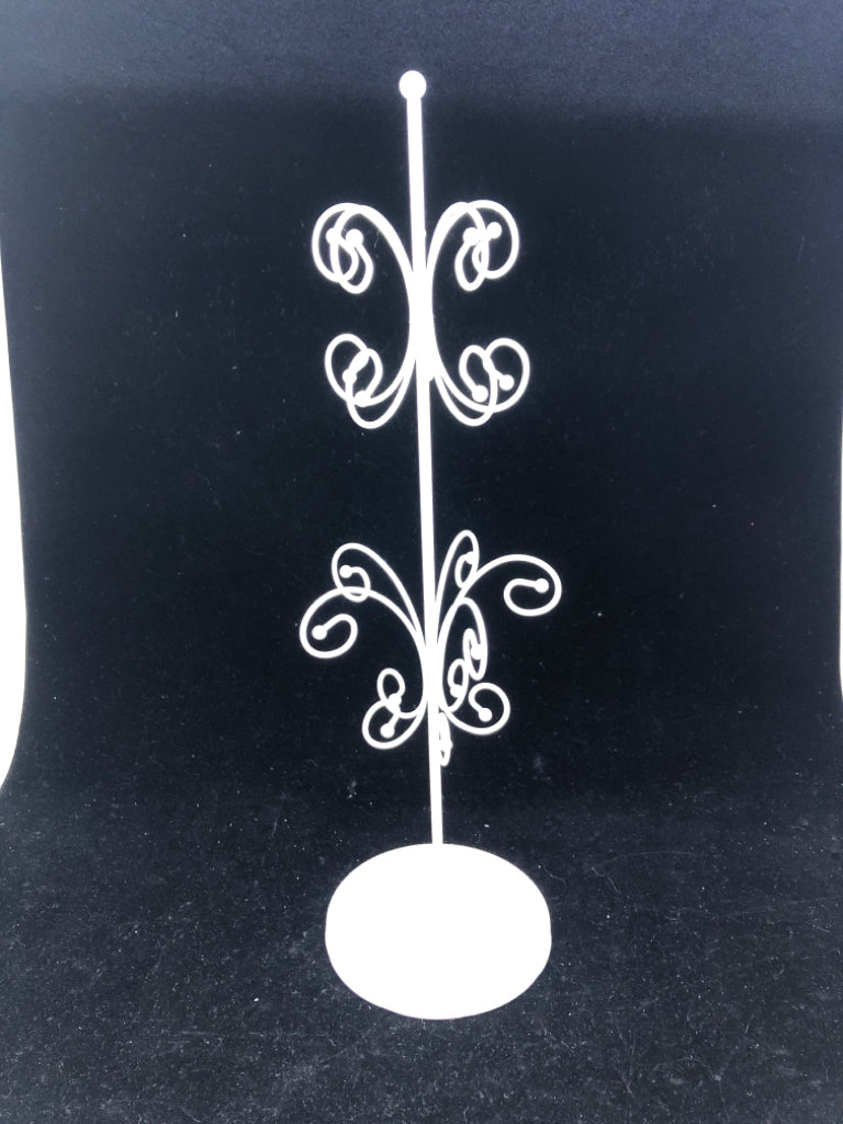 WHITE METAL JEWELRY TREE.