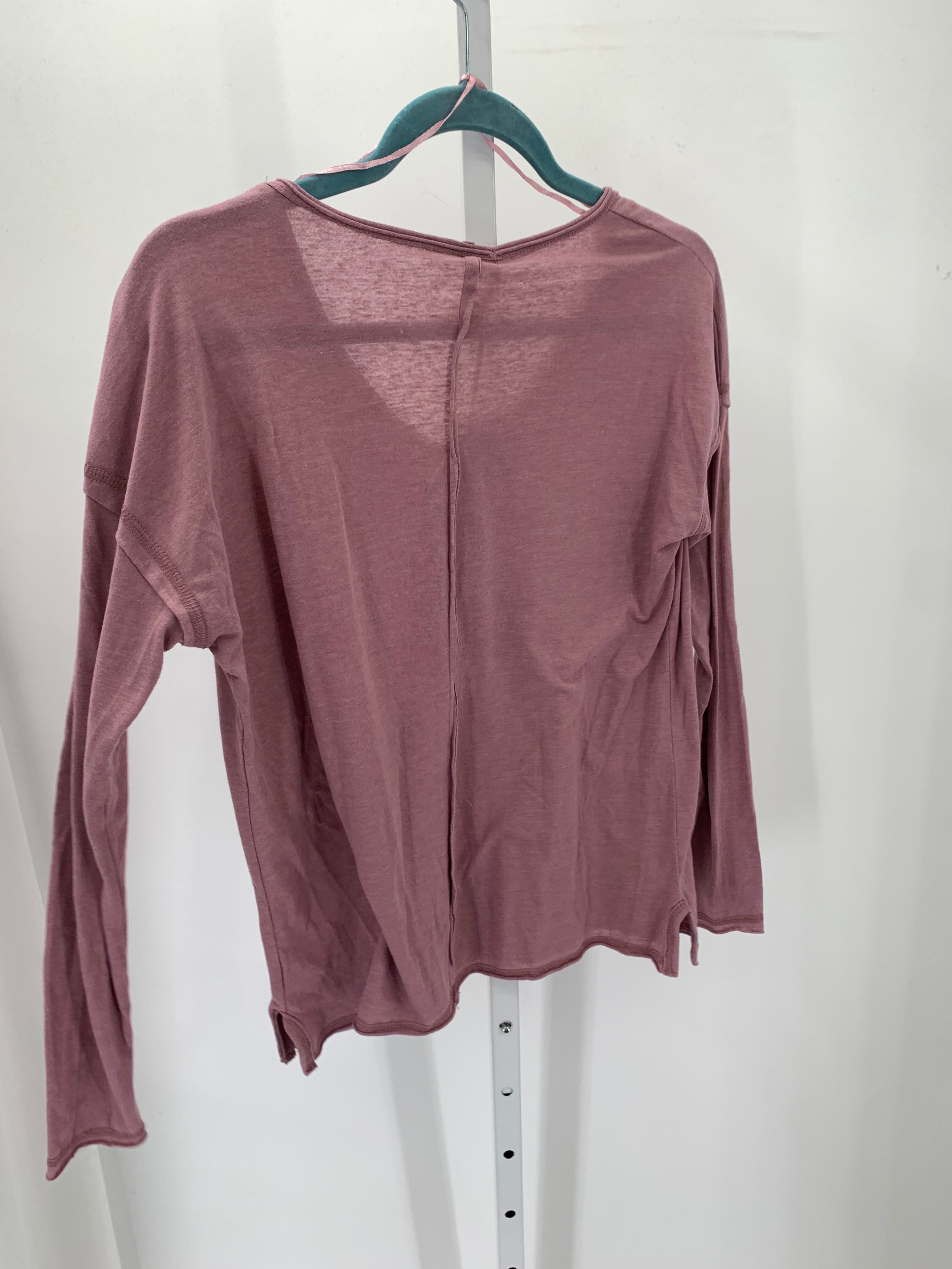 Pink Rose Size Small Juniors Long Sleeve Shirt