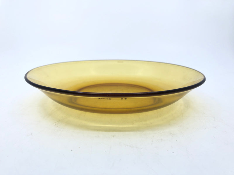 4 AMBER GLASS BOWLS.