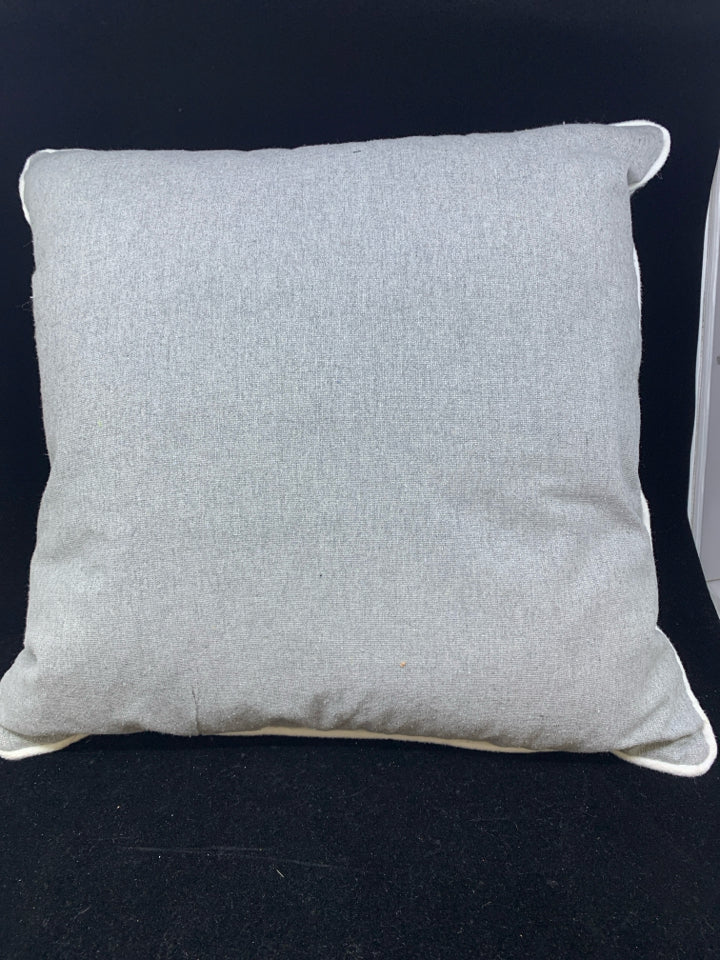 SILVER SNOWFLAKE SQUARE PILLOW.
