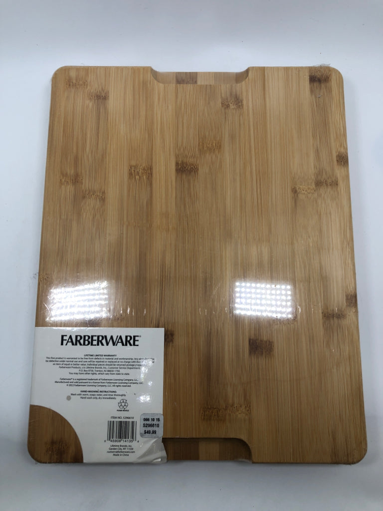 NIP FARBERWARE 3PC BAMBOO CUTTING BOARDS.