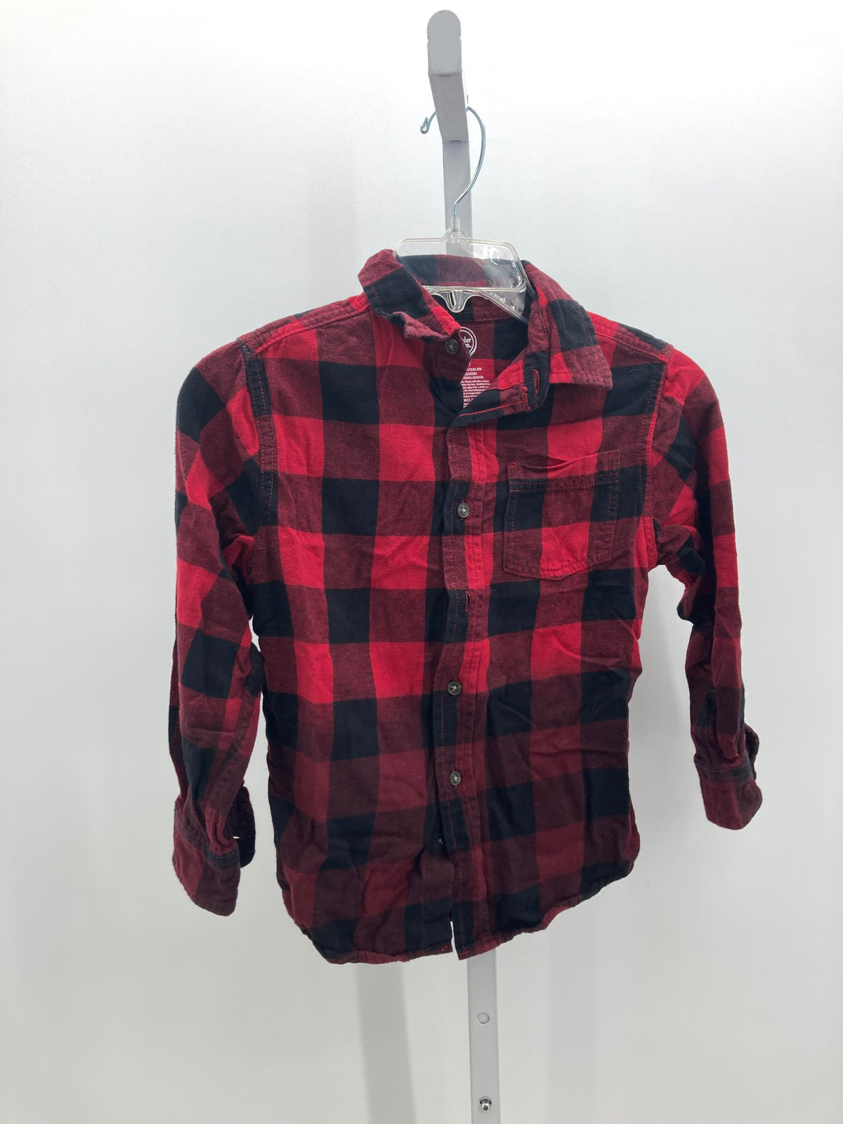 RED/ BLACK PLAID FLANNEL BUTTON DOWN