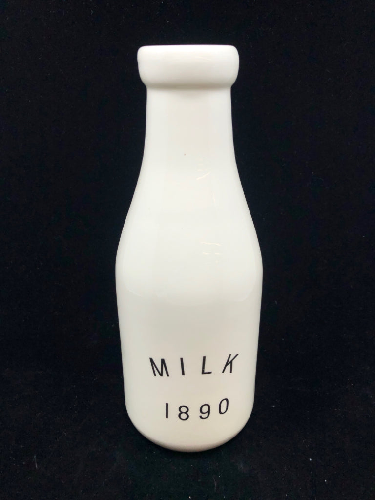 WHITE CERAMIC MILK BOTTLE "1890".