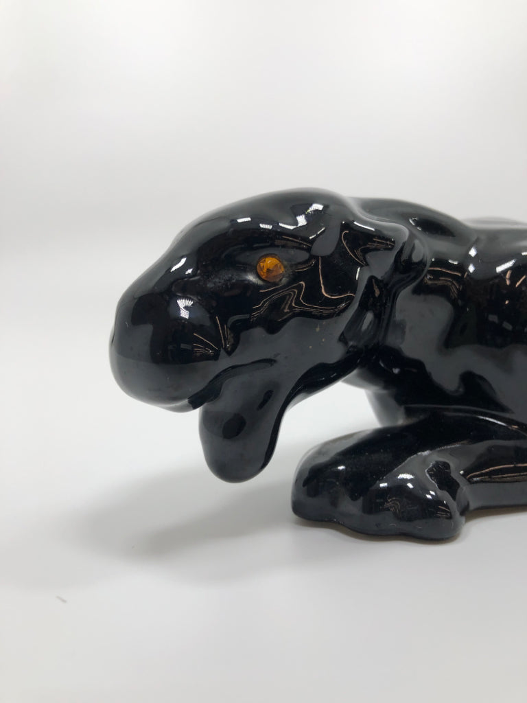 CERAMIC PANTHER W/GOLD EYES.