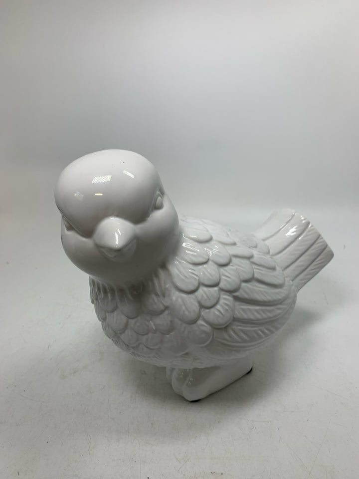 STANDING CERAMIC TEXTURED CHICKADEE.