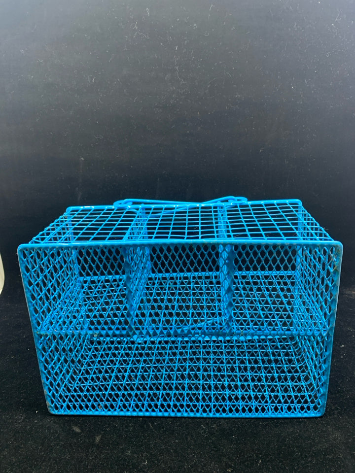 BLUE MESH METAL ORGANIZER W HANDLES.