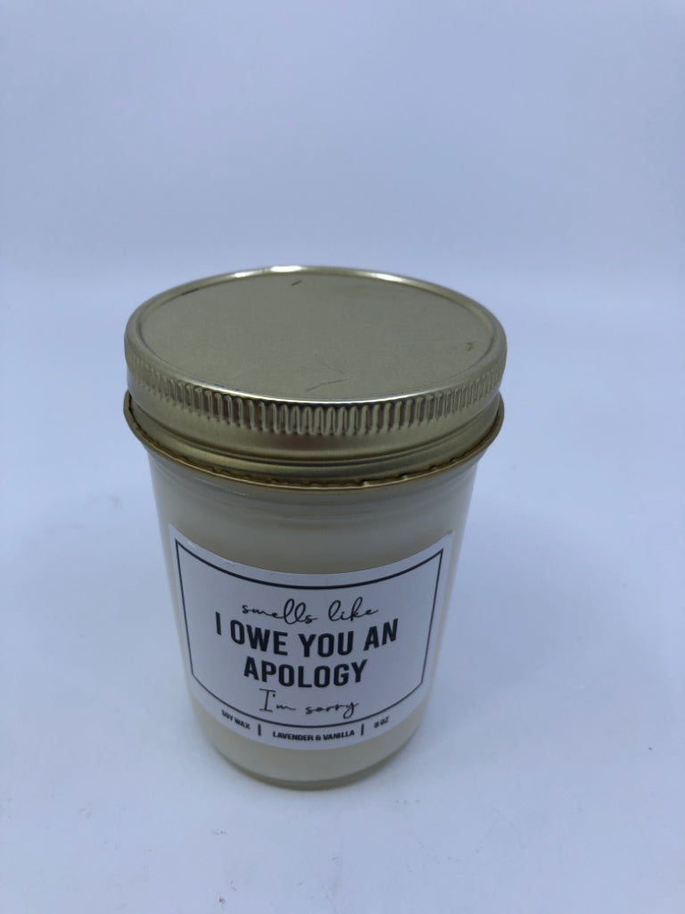 SMALL APOLOGY CANDLE.