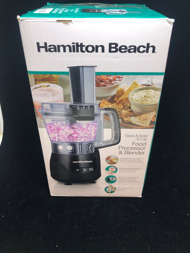 NIB FOOD PROCESSOR & BLENDER - HAMILTON BEACH.
