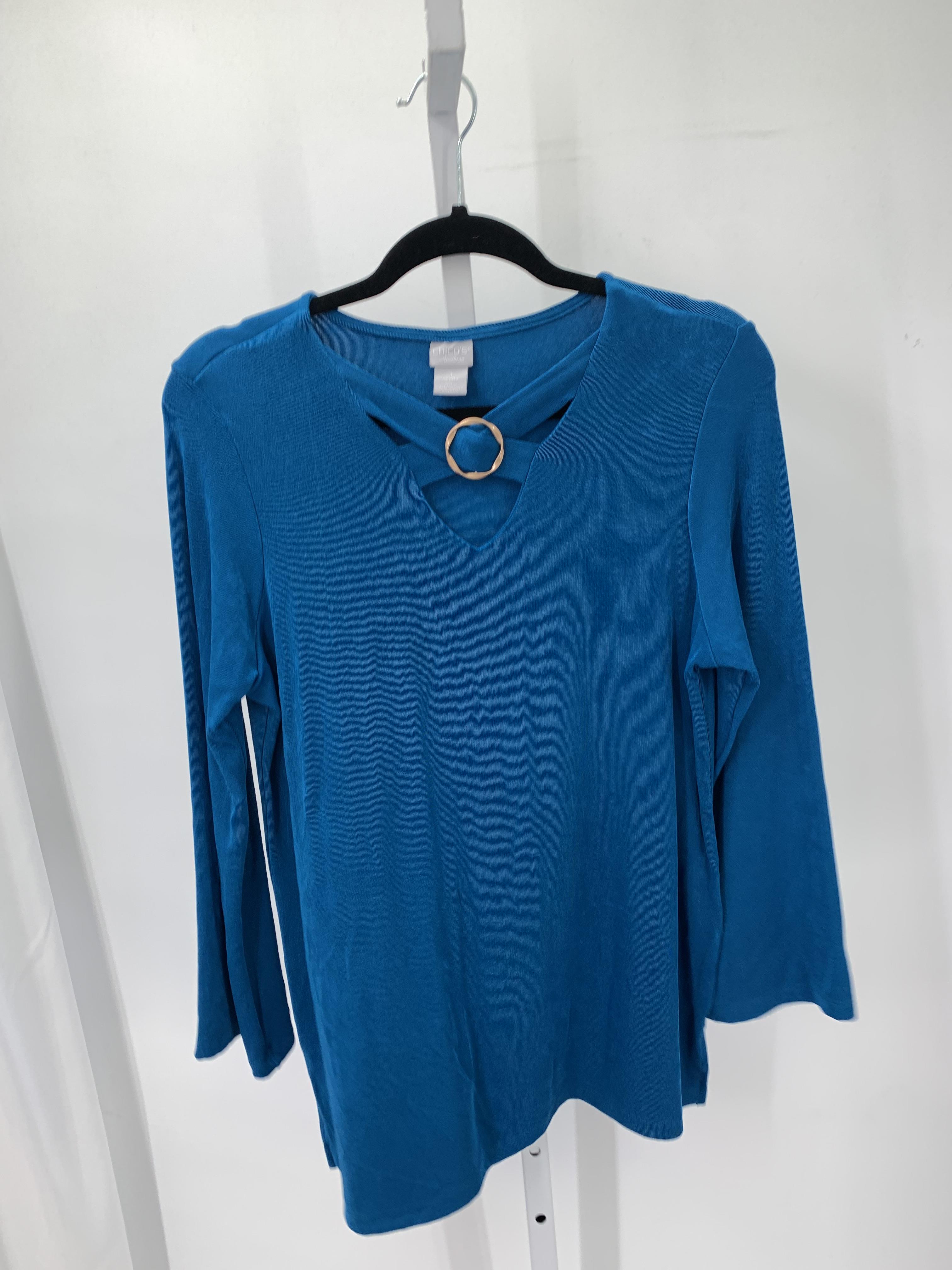Chico's Size 8 Misses 3/4 Sleeve Shirt