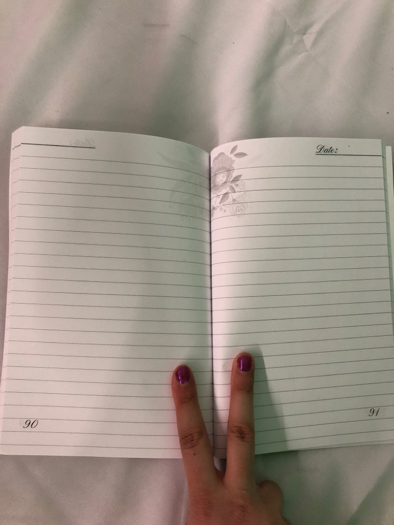 PINK,RED,YELLOW FLOWER LINED NOTEBOOK.