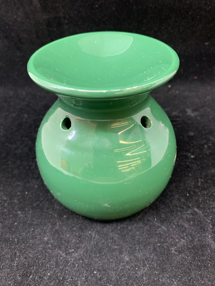 GREEN CERAMIC WAX WARMER.