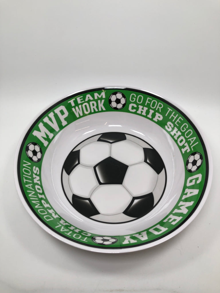 MELAMINE SOCCER CHIP BOWL.