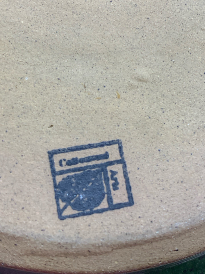 TURTLE STAMPED POTTERY SERVING BOWL MADE IN ITALY.