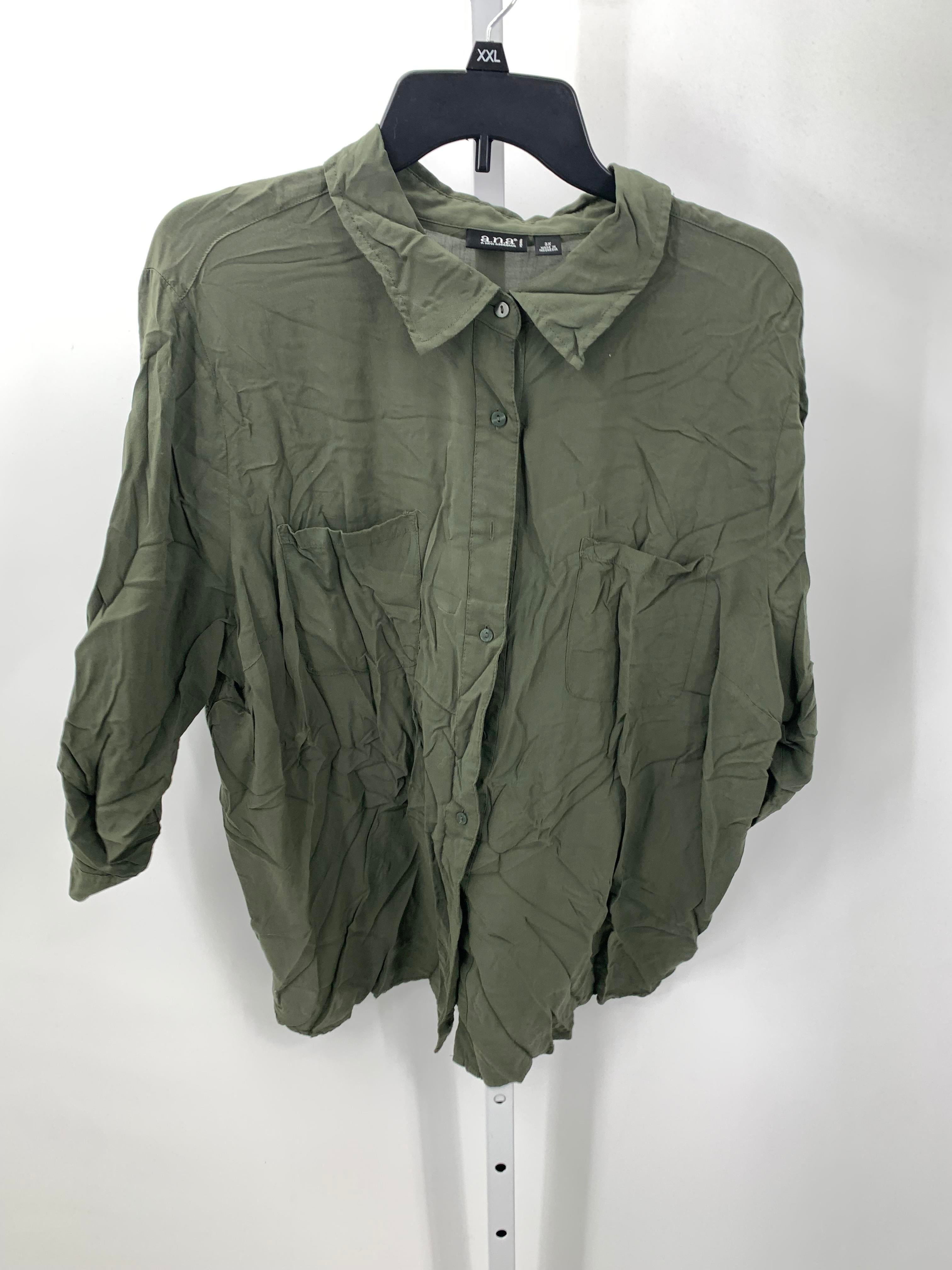 A.N.A. Size 3X Womens 3/4 Sleeve Shirt