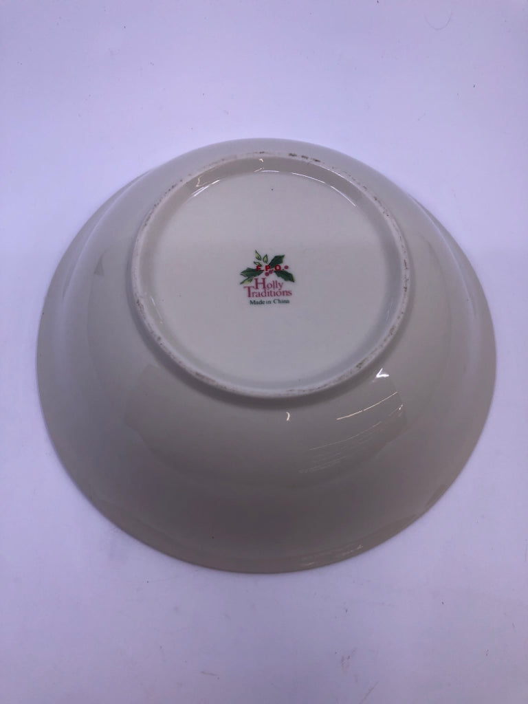 2pc HOLIDAY TRADITIONS HOLLY SERVING PLATTER + BOWL.