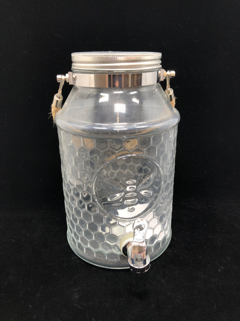 BEE PRINT GLASS DRINK DISPENSER.