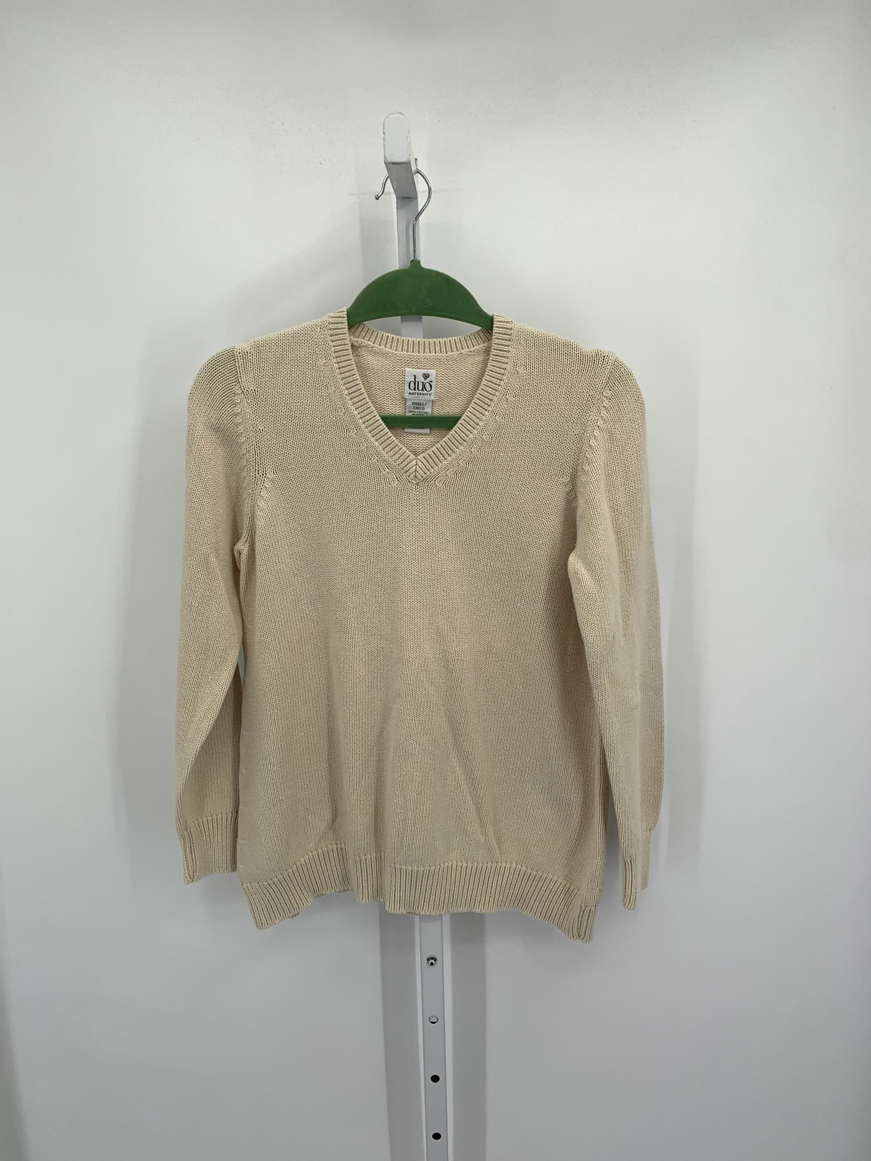 Duo Beige Size Small Maternity Long Sleeve Sweater