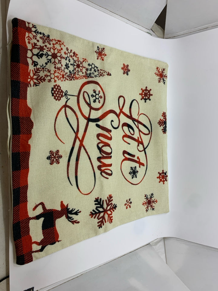 LET IT SNOW REINDEER/SNOWFLAKES PILLOW SHAM.