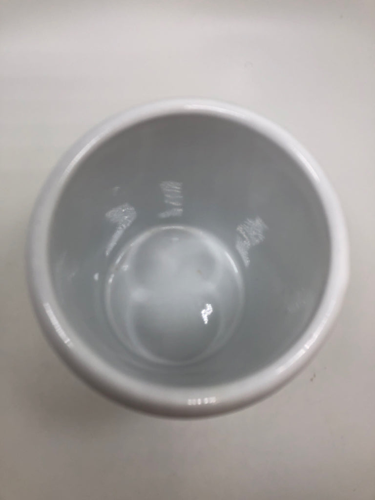 CALECA YELLOW POTTERY UTENSIL CROCK.