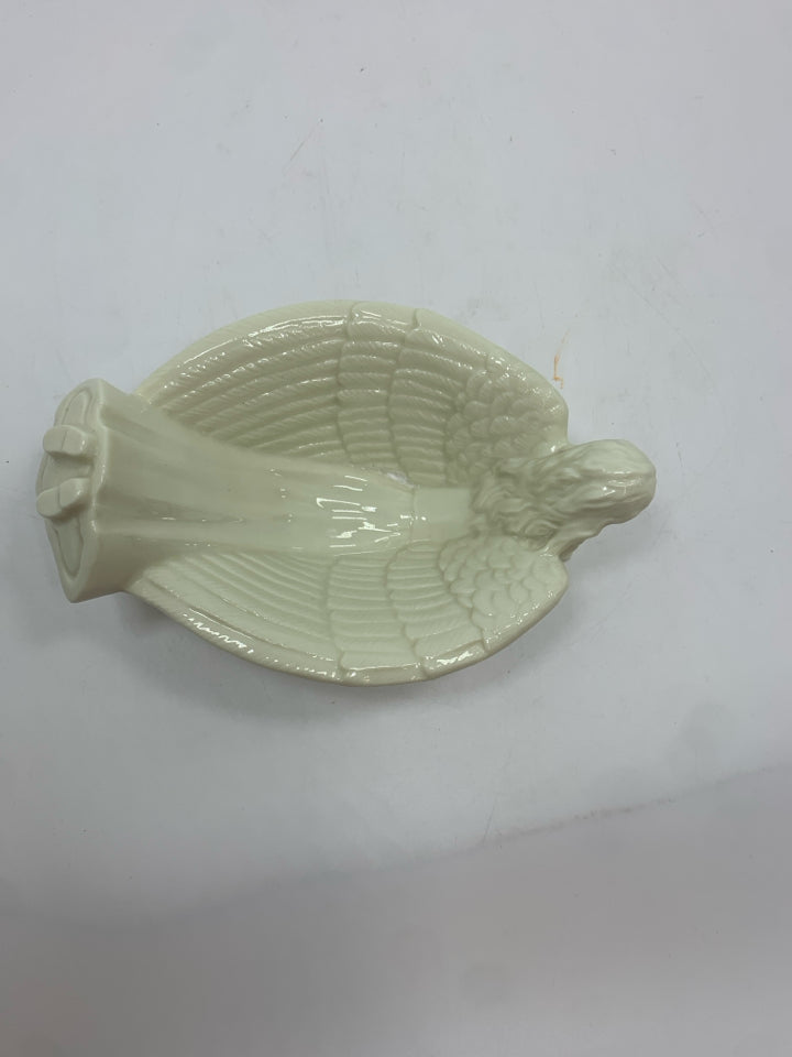 PORCELAIN ANGEL DISH.