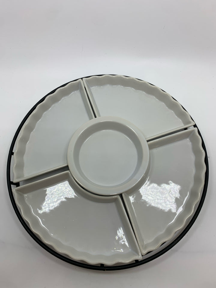 6PC DIVIDED SERVING TRAY/RELISH DISH.