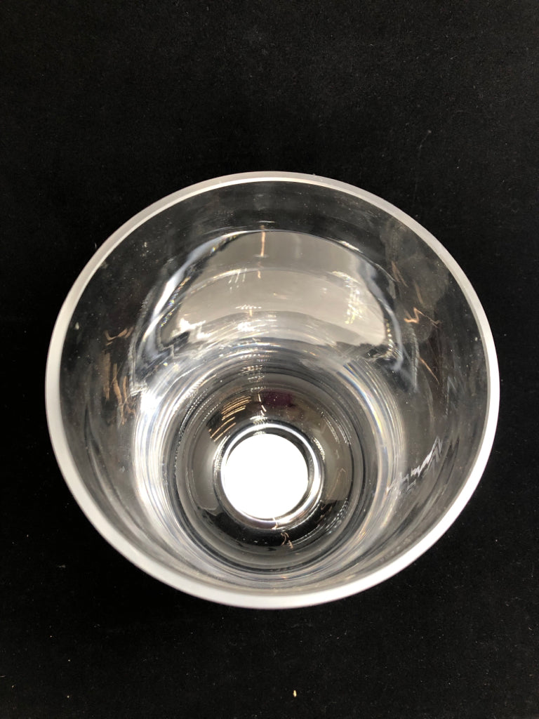 CLEAR HURRICANE GLASS VASE.