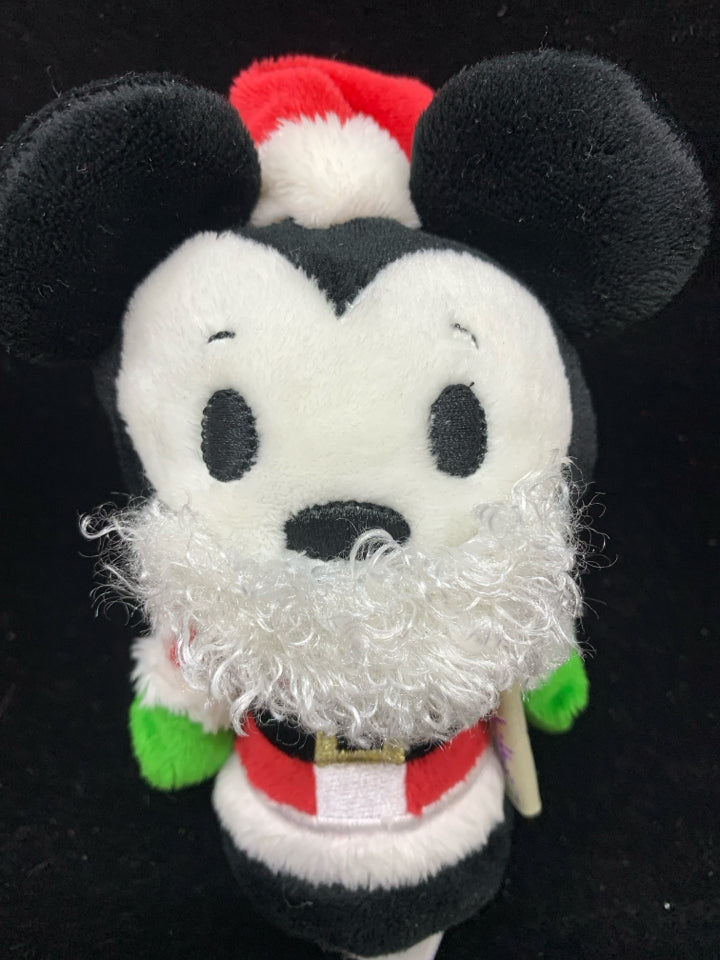 SANTA MICKEY ITTY BITTYS HALLMARK PLUSH.