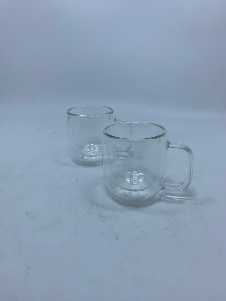 2 DOUBLE WALL ZWILLING J A HENCKELS ESPRESSO MUGS.
