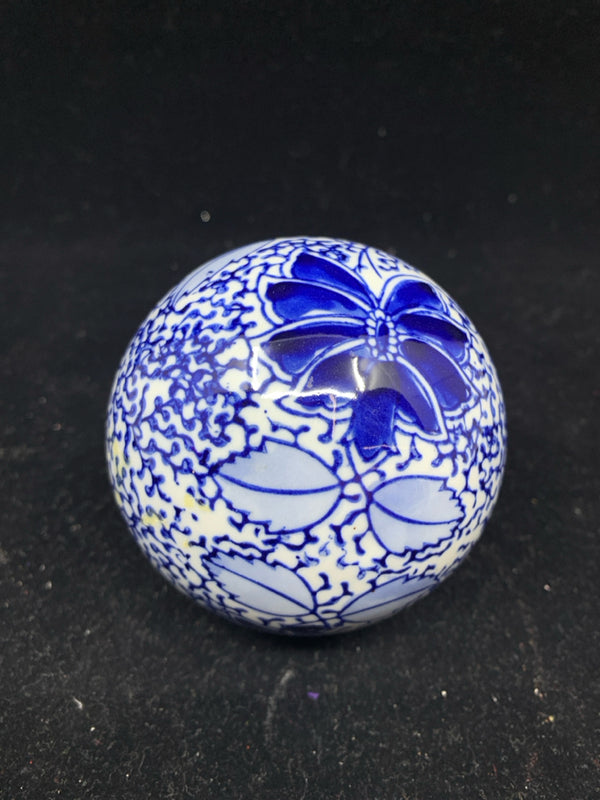 BLUE CERAMIC BALL.