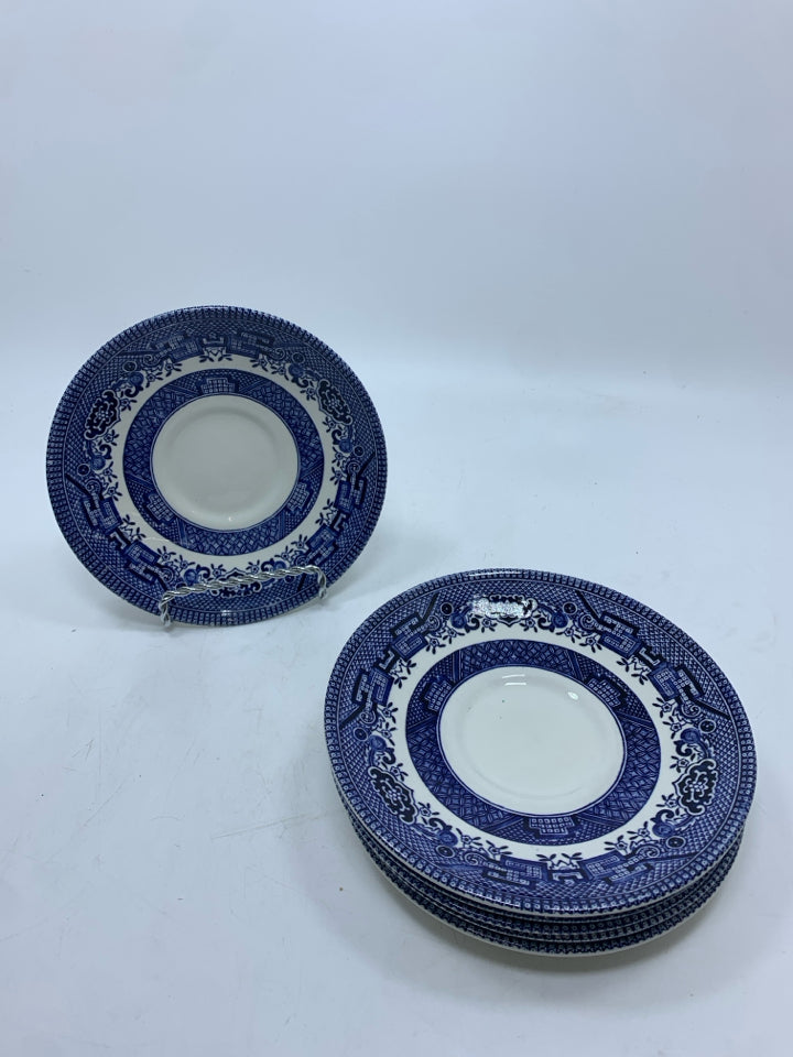 18PC CHURCHILL BLUE WILLOW SET SRVC FOR 6.