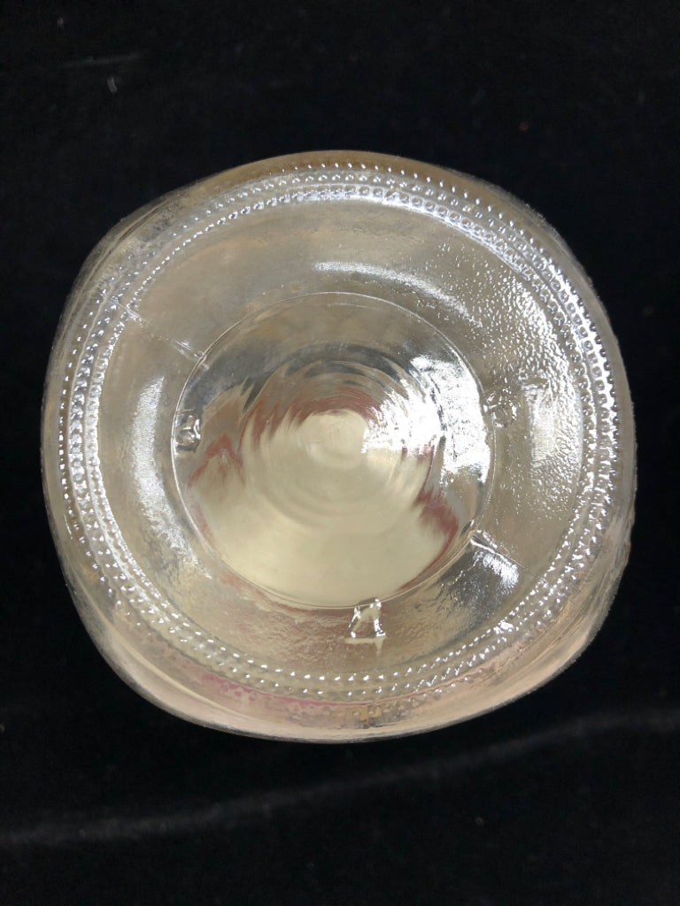 WIDE MOUTH BALL EMPTY JAR W/SCREW LID.