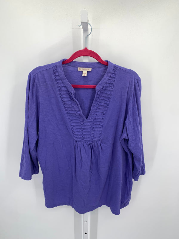 db Size 1X Womens 3/4 Sleeve Shirt