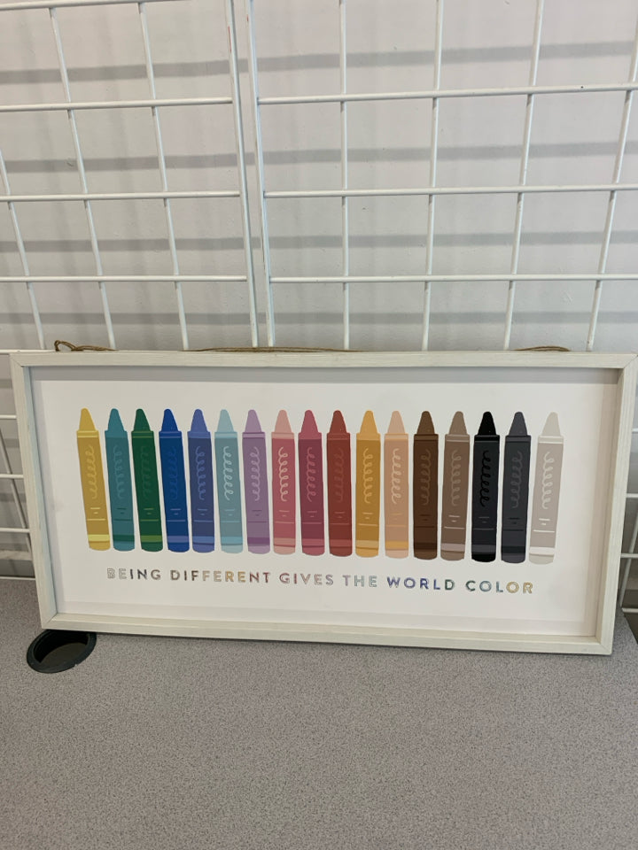 'BEING DIFFERENT' FRAMED CRAYONS PRINT.