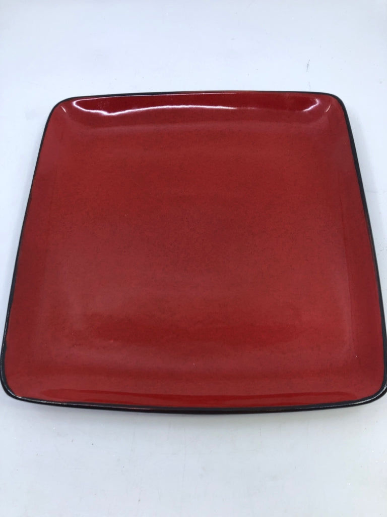 BLACK AND RED SERVING PLATE.