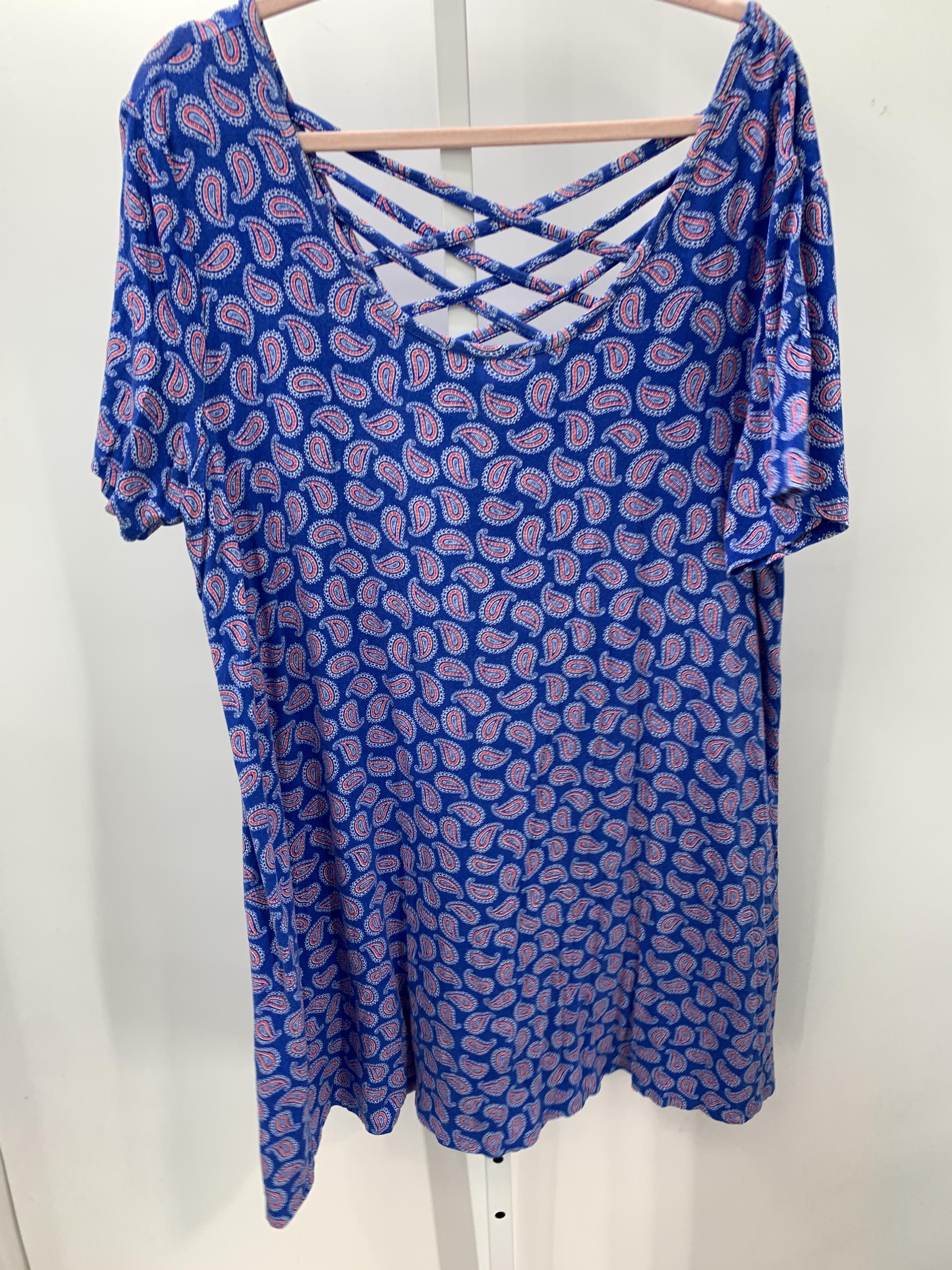 Terra & Sky Size 0X Womens Short Sleeve Dress
