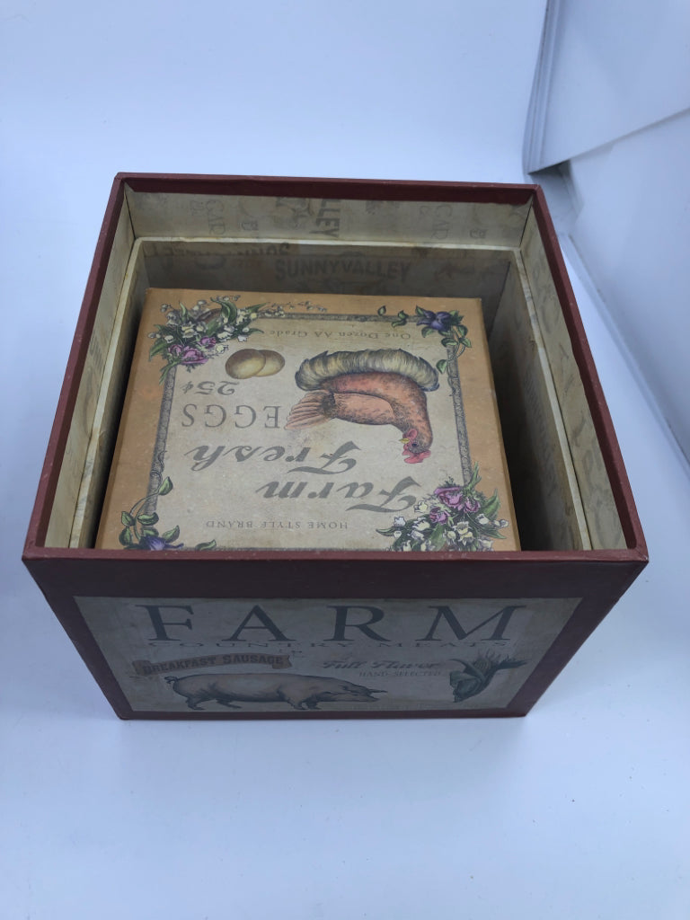 3 PRIMITIVE STYLE NESTING BOXES W/ DIVIDED REMOVABLE INSERTS.