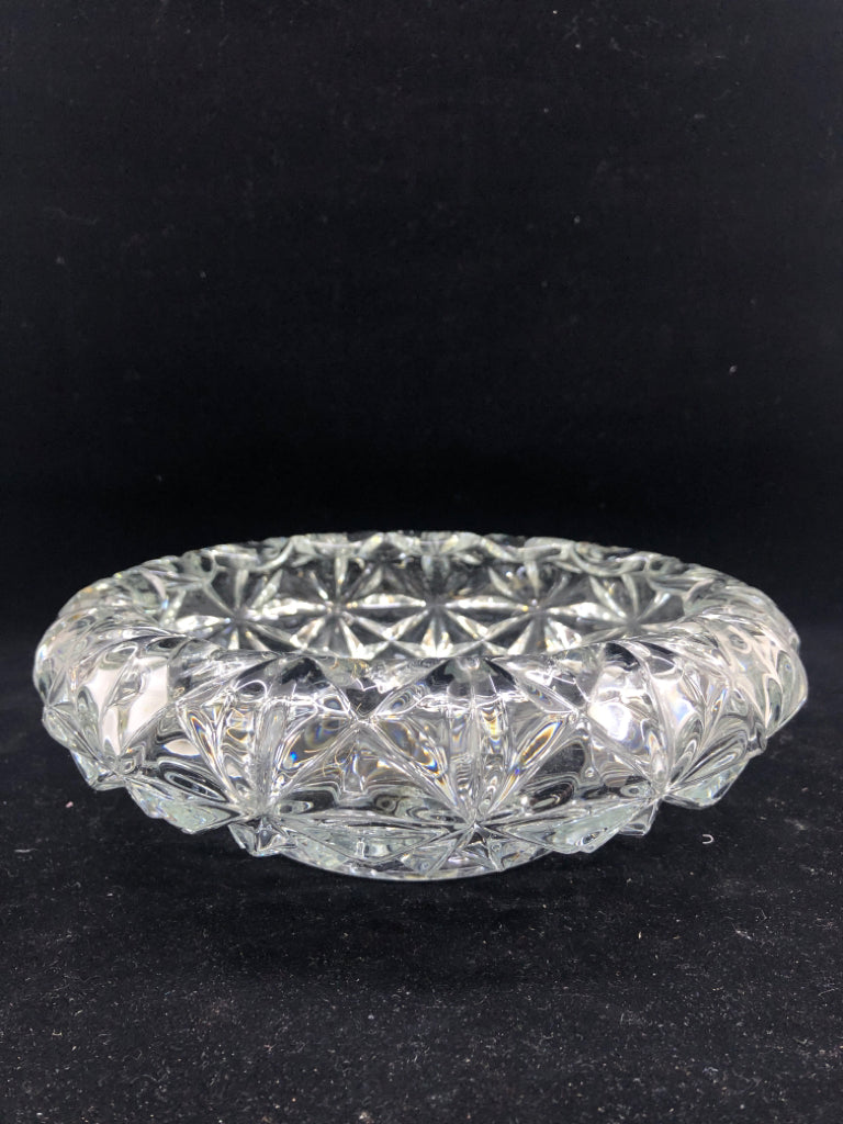 CUT GLASS FOLDED EDGE BOWL.