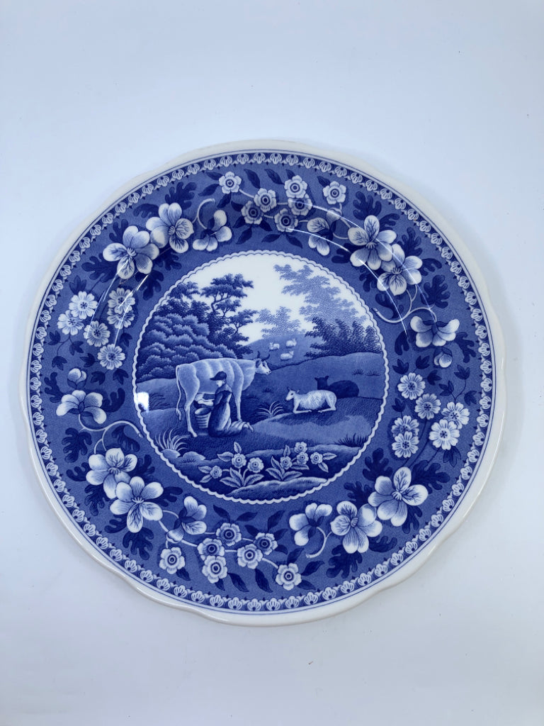 BLUE/WHITE "MILKMAID" SPODE BLUE ROOM COLLECTION.