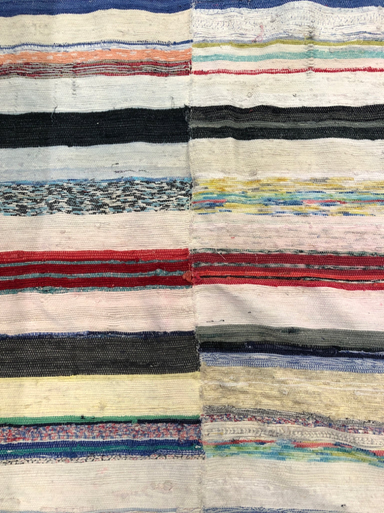 MULTICOLORED STRIPE RUG.