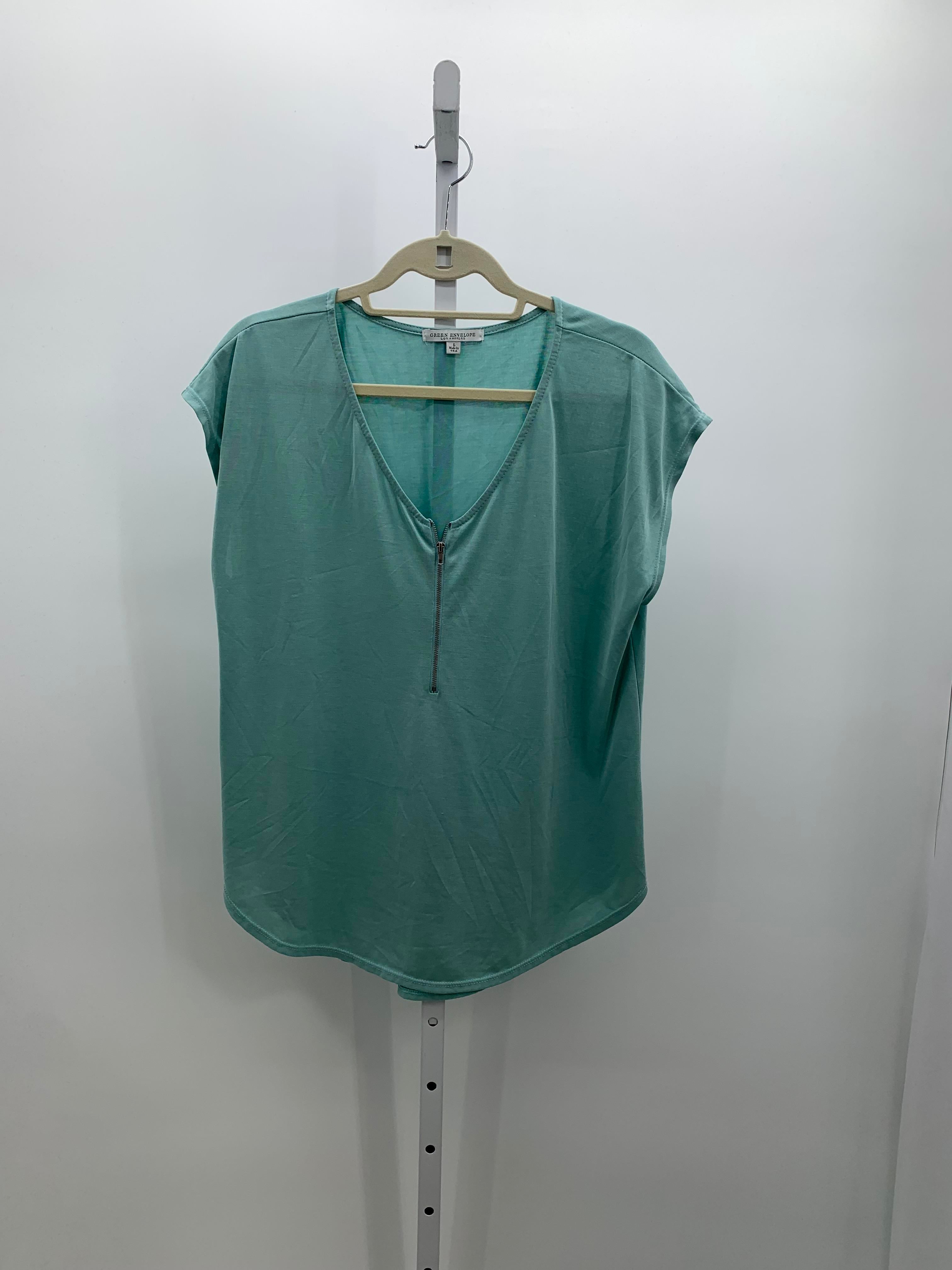 Green Envelope Size Large Misses Short Sleeve Shirt