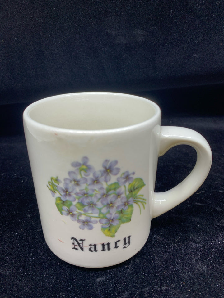 FLORAL NANCY MUG.