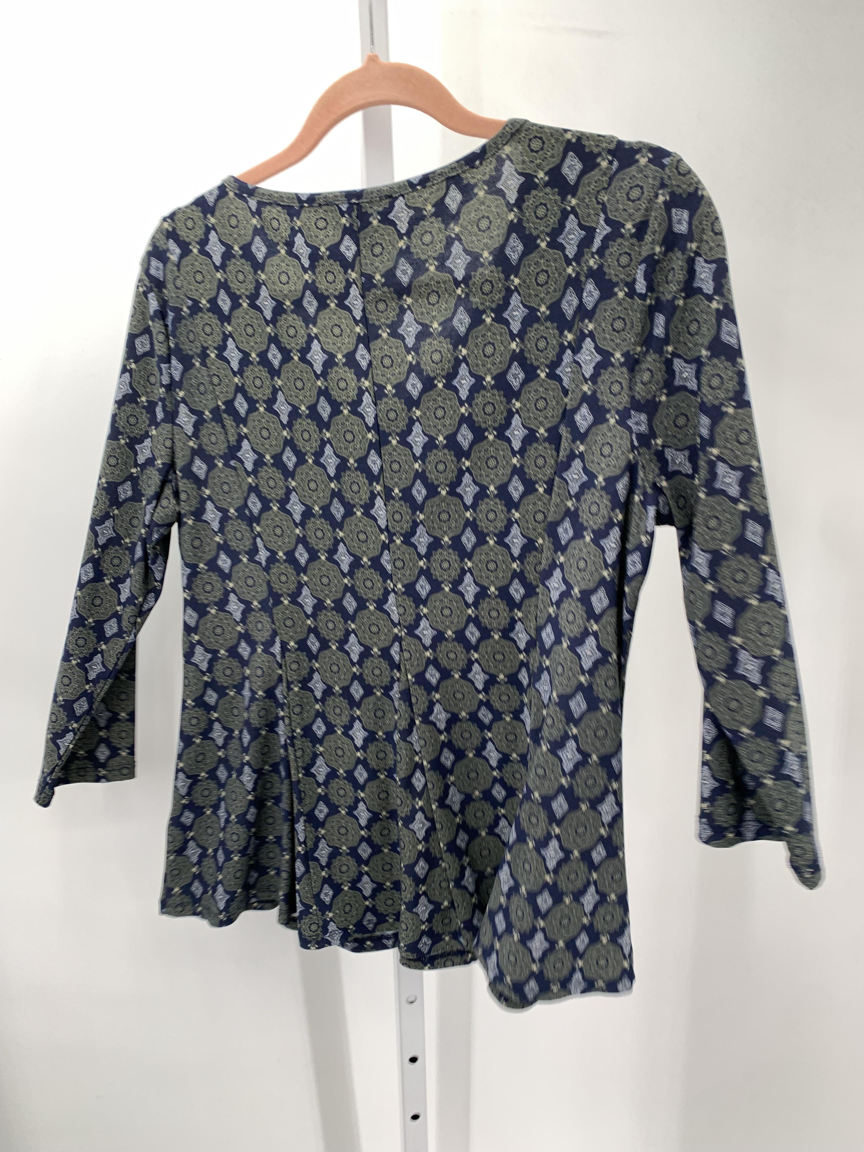 Roz & Ali Size Large Petite Petite 3/4 Sleeve Shirt