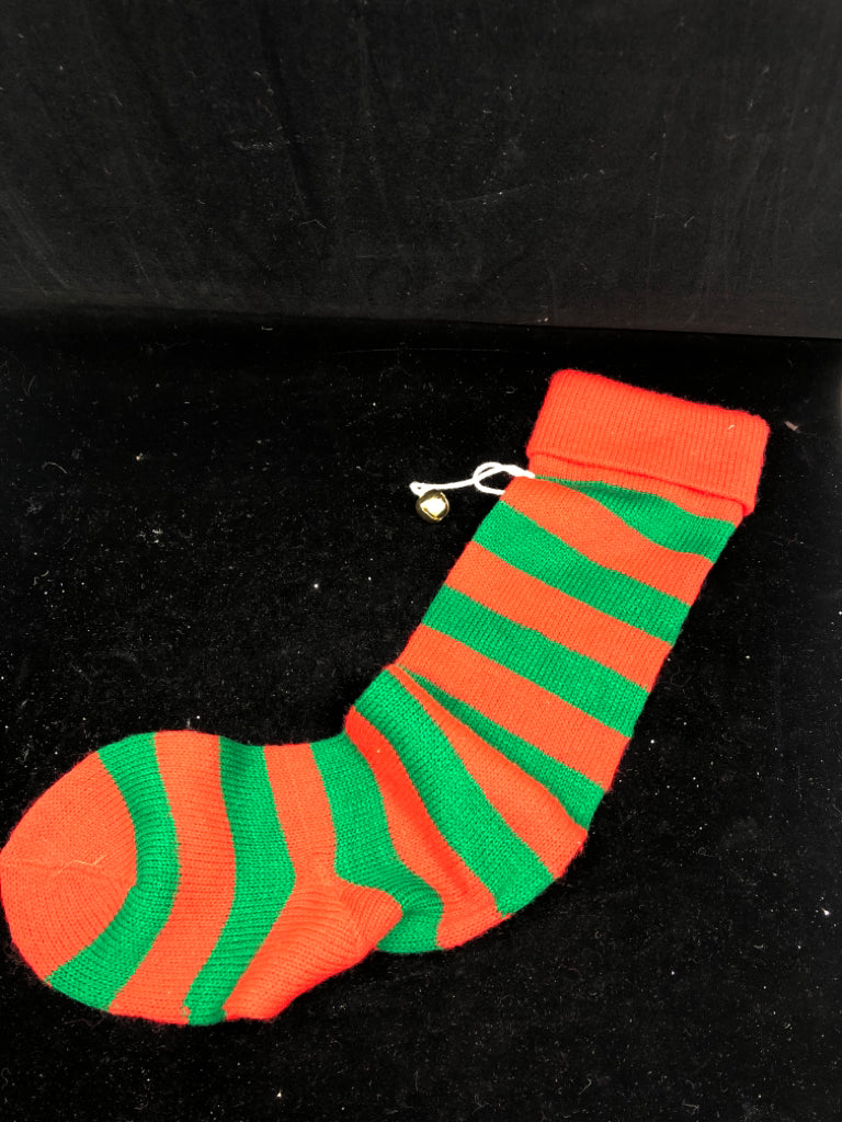 RED AND GREEN STOCKING W BELLS.