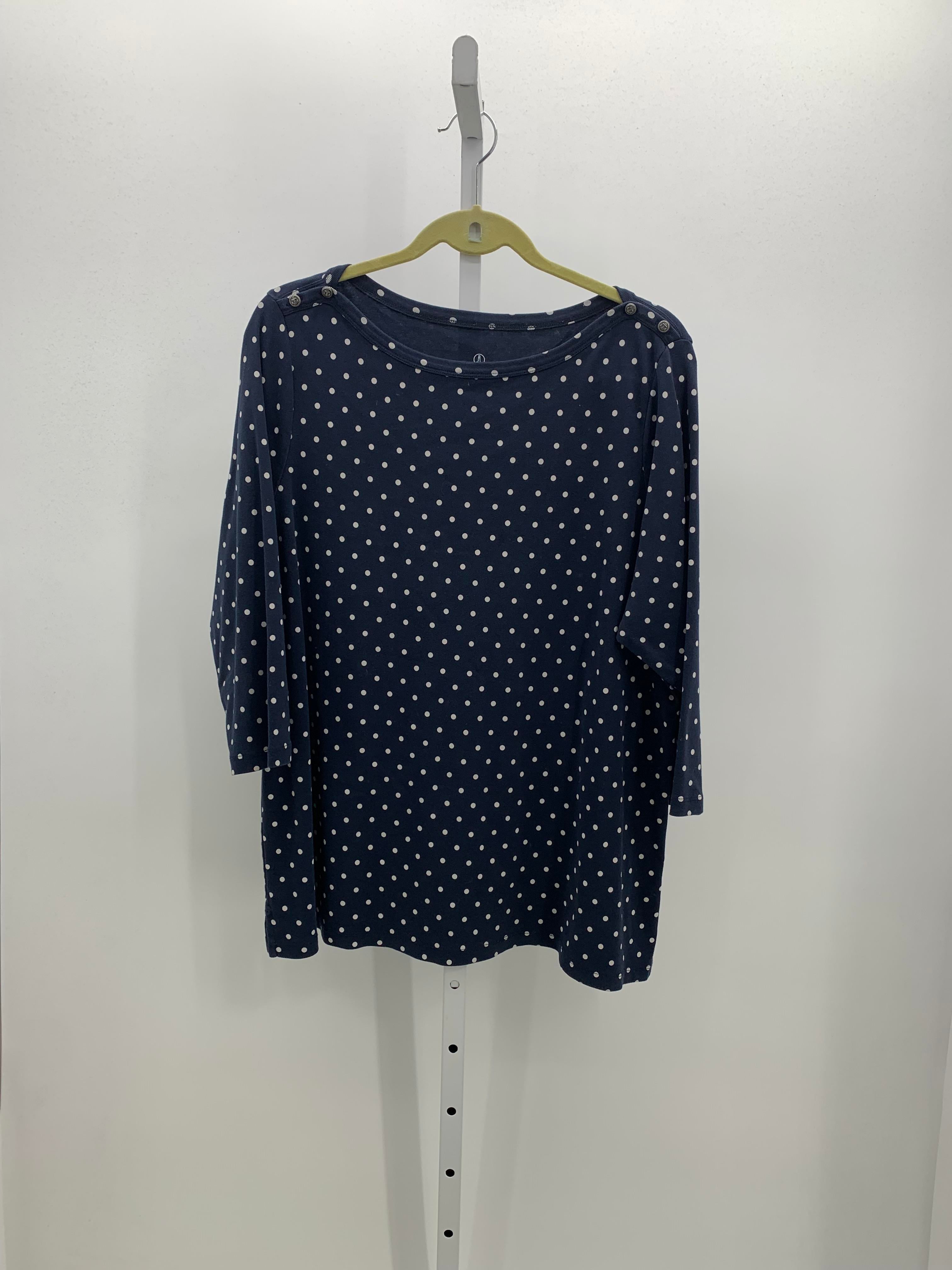 Lands End Size 2X Womens 3/4 Sleeve Shirt