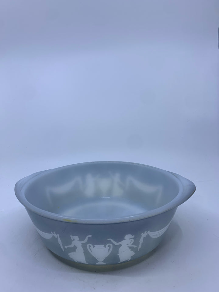 VTG BLUE GRECIAN URN SERVING/BAKING DISH.