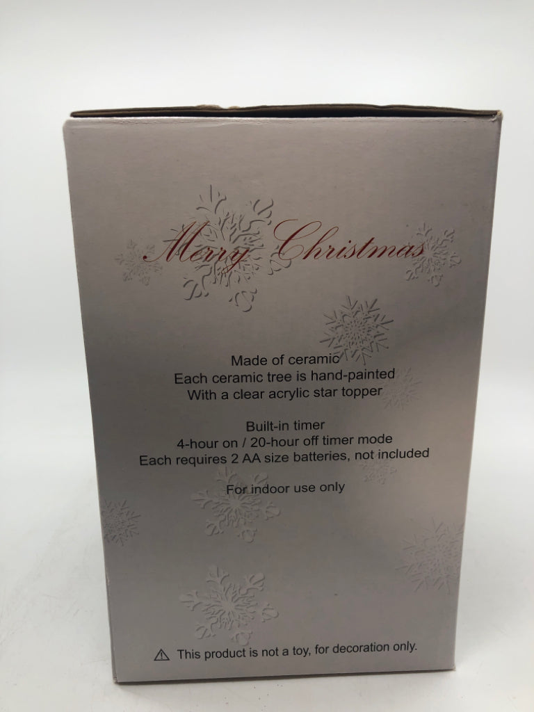 NIB CERAMIC LIGHT UP CHRISTMAS TREE.