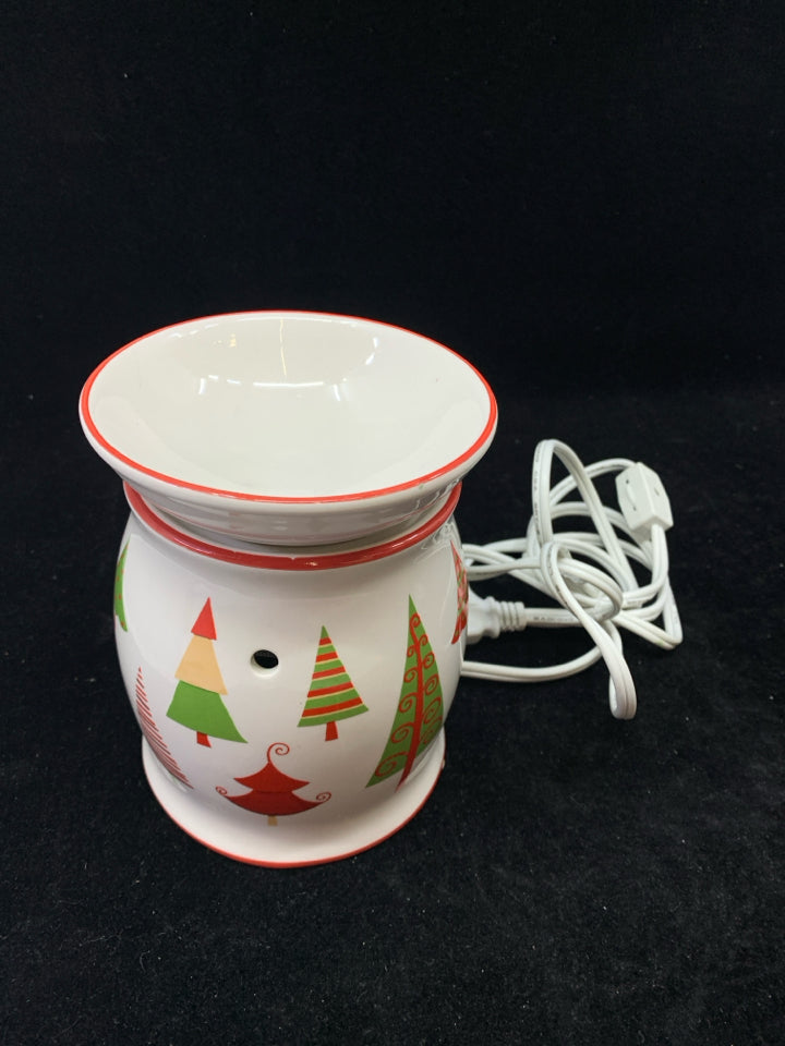RED AND GREEN CHRISTMAS TREE WAX WARMER- YANKEE CANDLE.