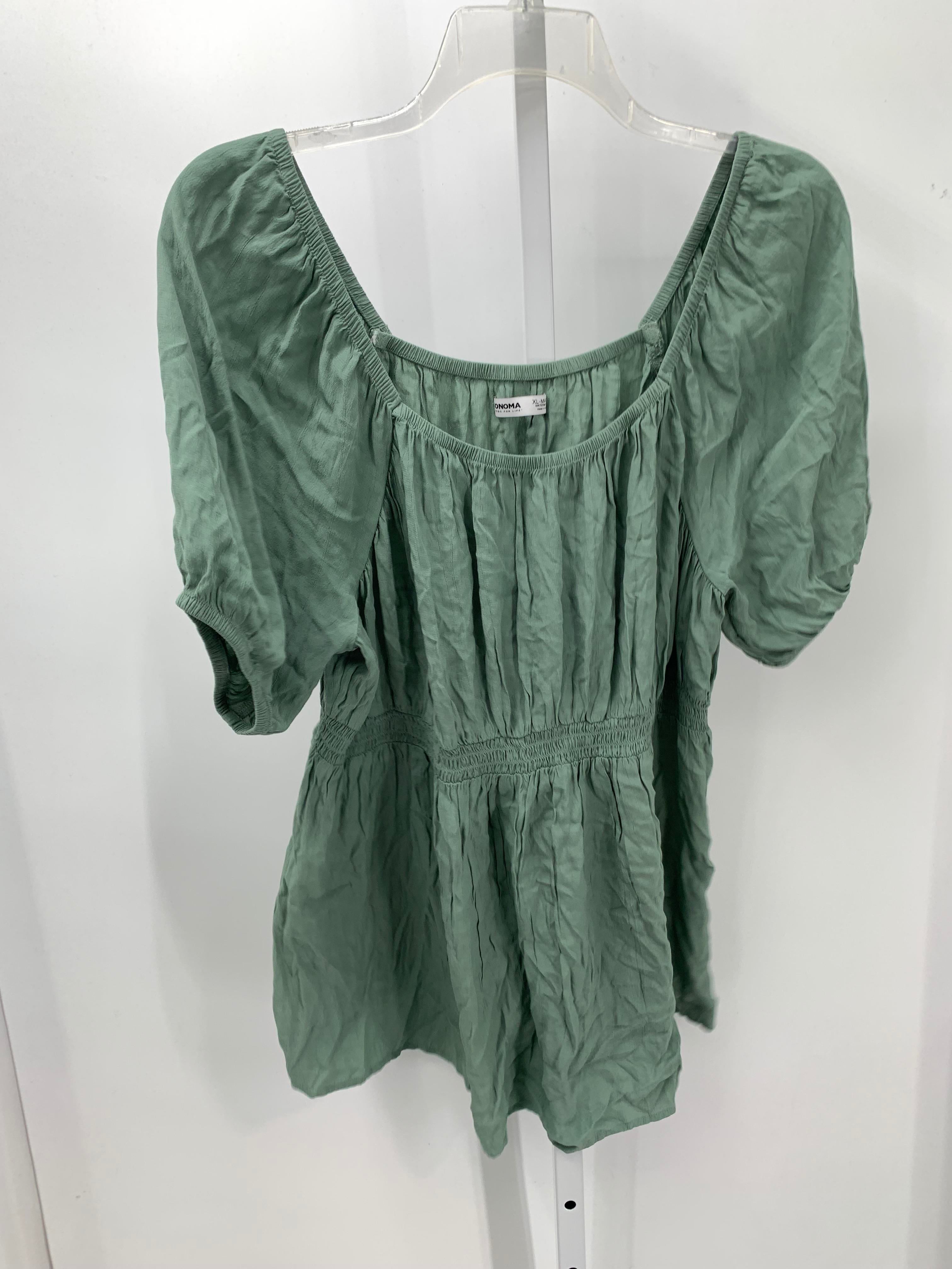 Sonoma Green Size Extra Large Maternity Short Sleeve Shirt