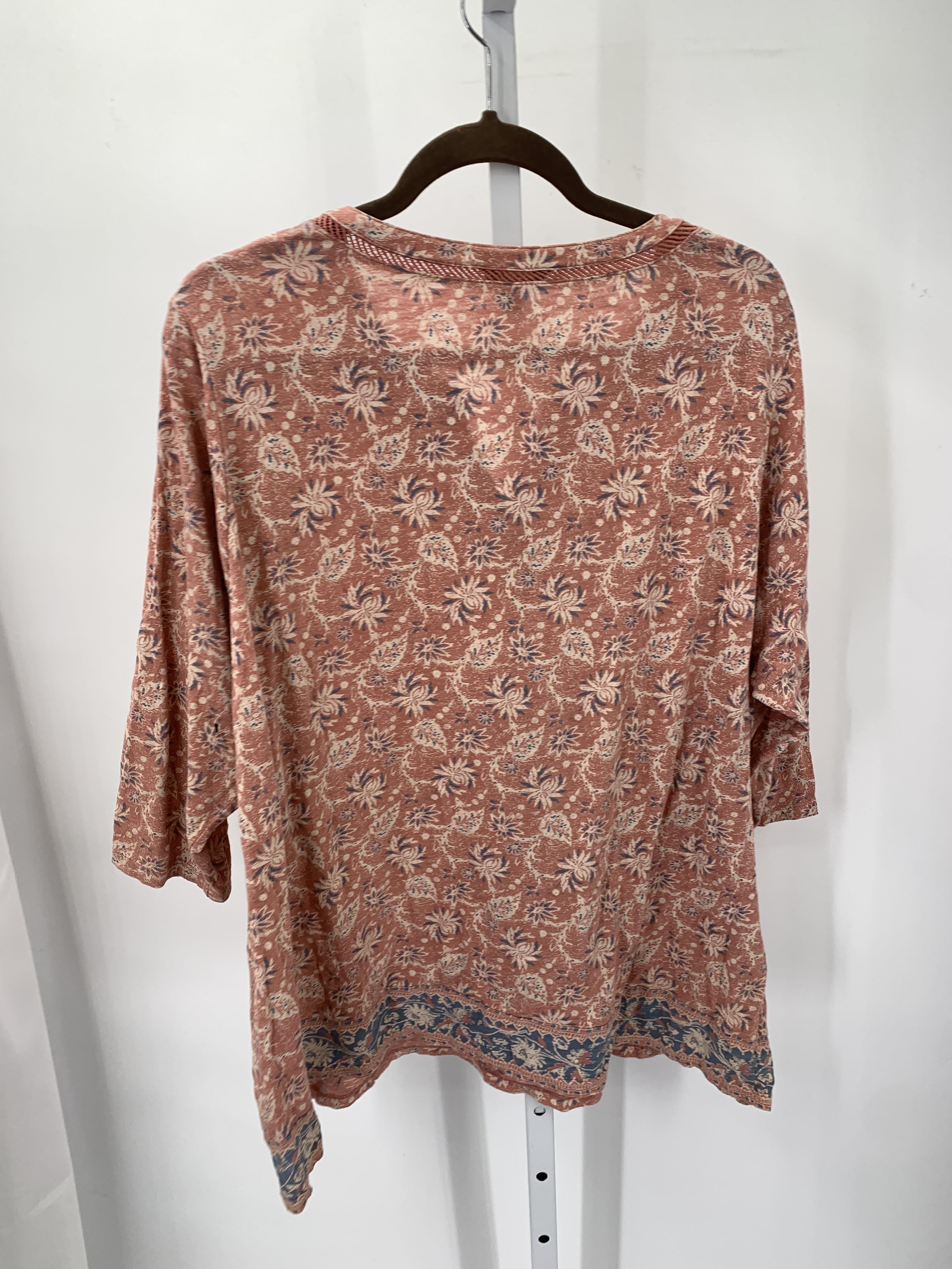 Lucky Size 3X Womens 3/4 Sleeve Shirt